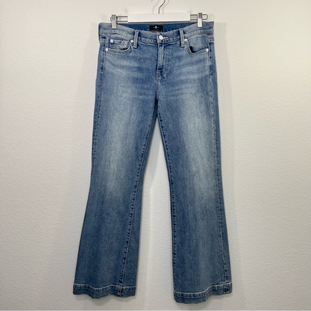 7 FOR ALL MANKIND Dojo Tailorless Jeans size 30 Cowgirl Bootcut - Picture 3 of 10